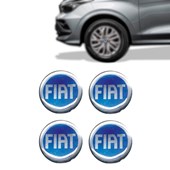 Emblema Calota 48mm Fiat Azul Cromado Carros Fiat