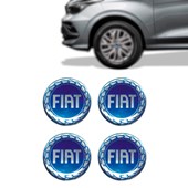 Emblema Calota 48mm Fiat Azul Raiado Carros Fiat