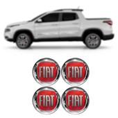 Emblema Calota 48mm Fiat Vermelho Carros Fiat