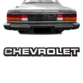 Emblema Chevrolet Cinza Fundo Preto Opala 82/90