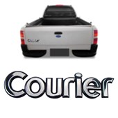 Emblema Courier Cromado Fundo Preto Courier 97/2013