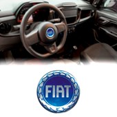 Emblema Volante Fiat Azul 45mm Carros Fiat