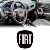 Emblema Volante Fiat Preto 41mm Carros Fiat