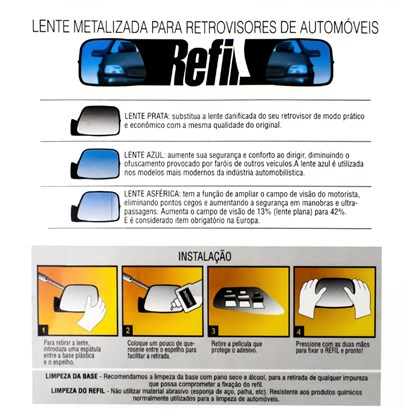 Lente Retrovisor Metalizada Azul Celta 2006/2015 Direito